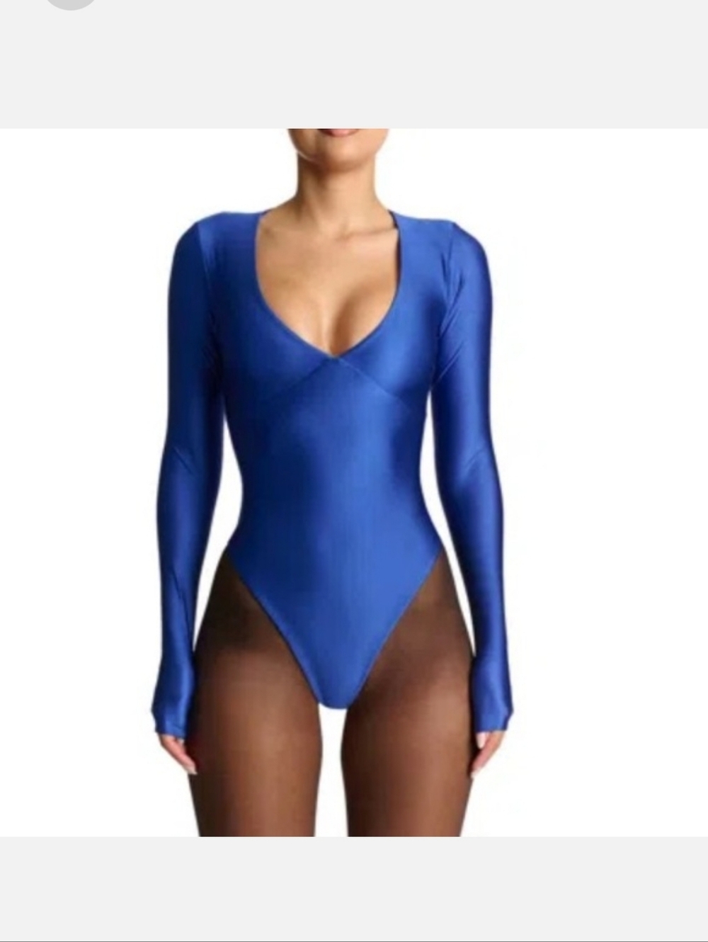 Naked Wardrobe $78 SLEEK ENERGY BODYSUIT IN ROYAL BLUE NWOT
